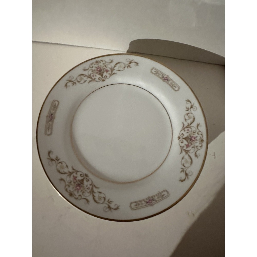 VTG Rose China Japan Bread Dessert Plate Kathy #3802 Pink Rose Set Of 4